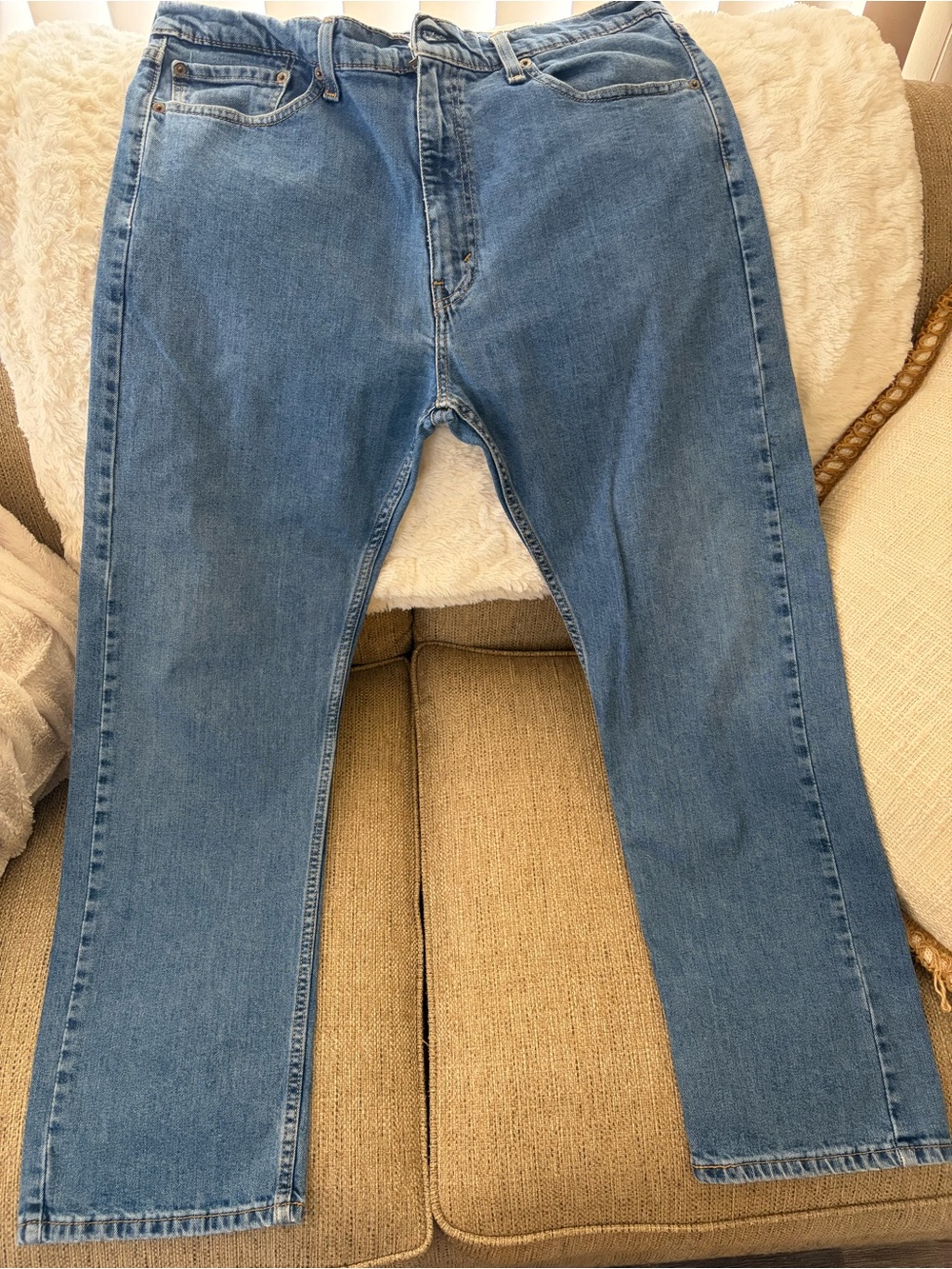 Men's Classic Straight Fit Blue Jeans 38x30
